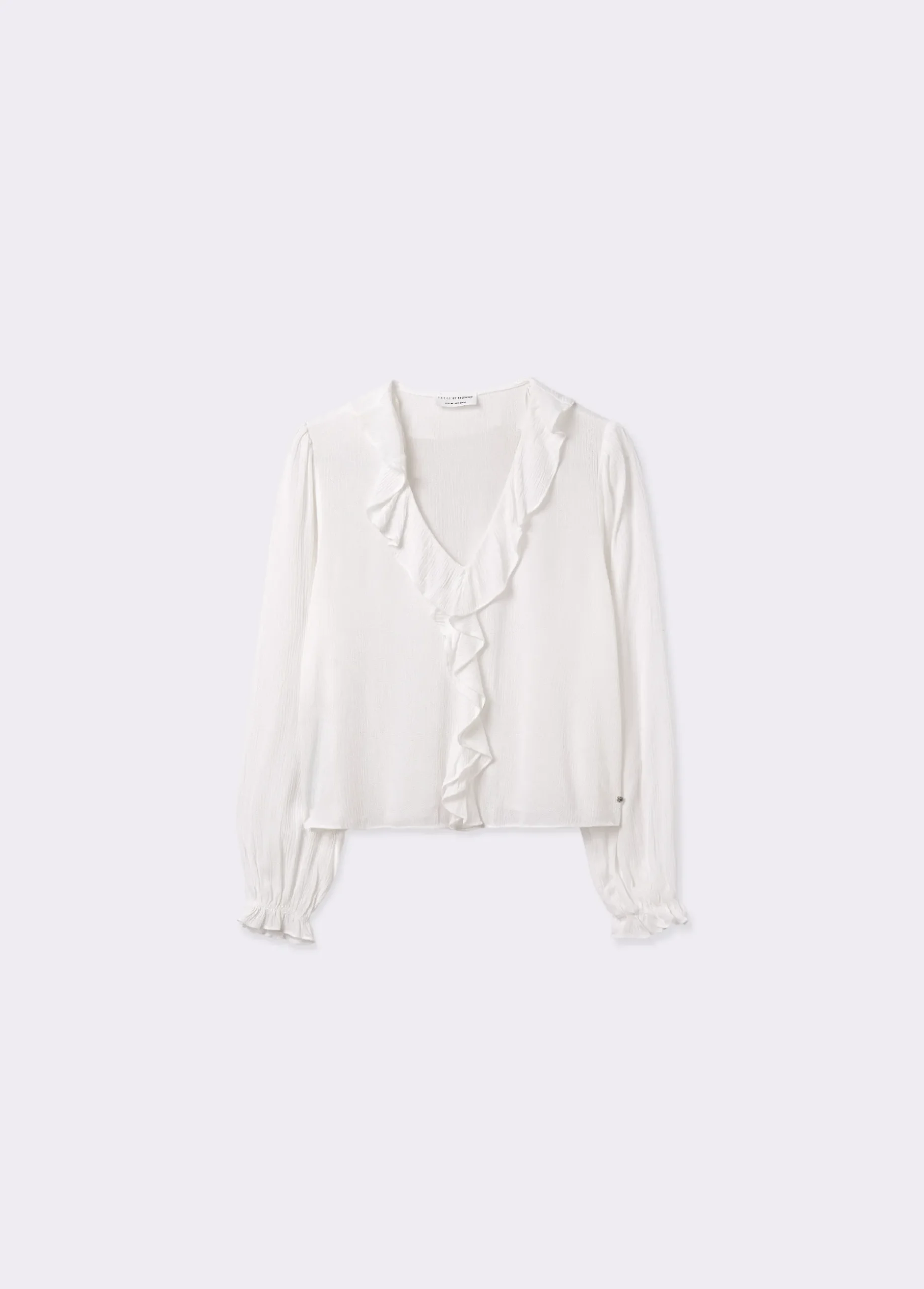Blusa escote volantes