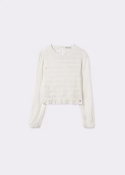 Blusa smock manga larga