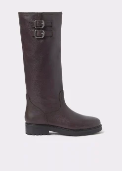 Bota alta piel hebillas
