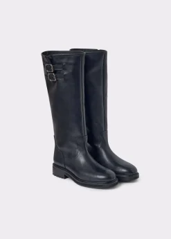 Bota alta piel hebillas