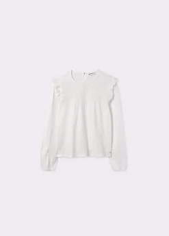 Camiseta estilo blusa con volante