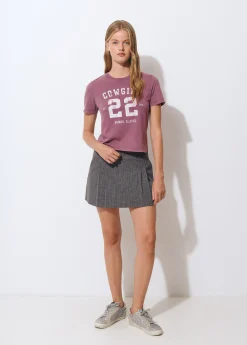 Camiseta lavada print posicional