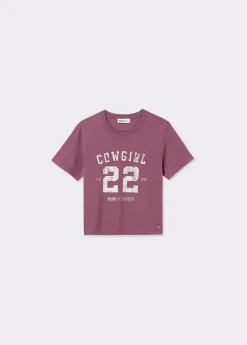 Camiseta lavada print posicional
