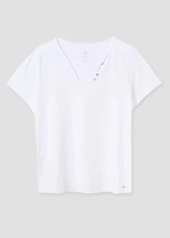 Camiseta manga corta algodón flame botones