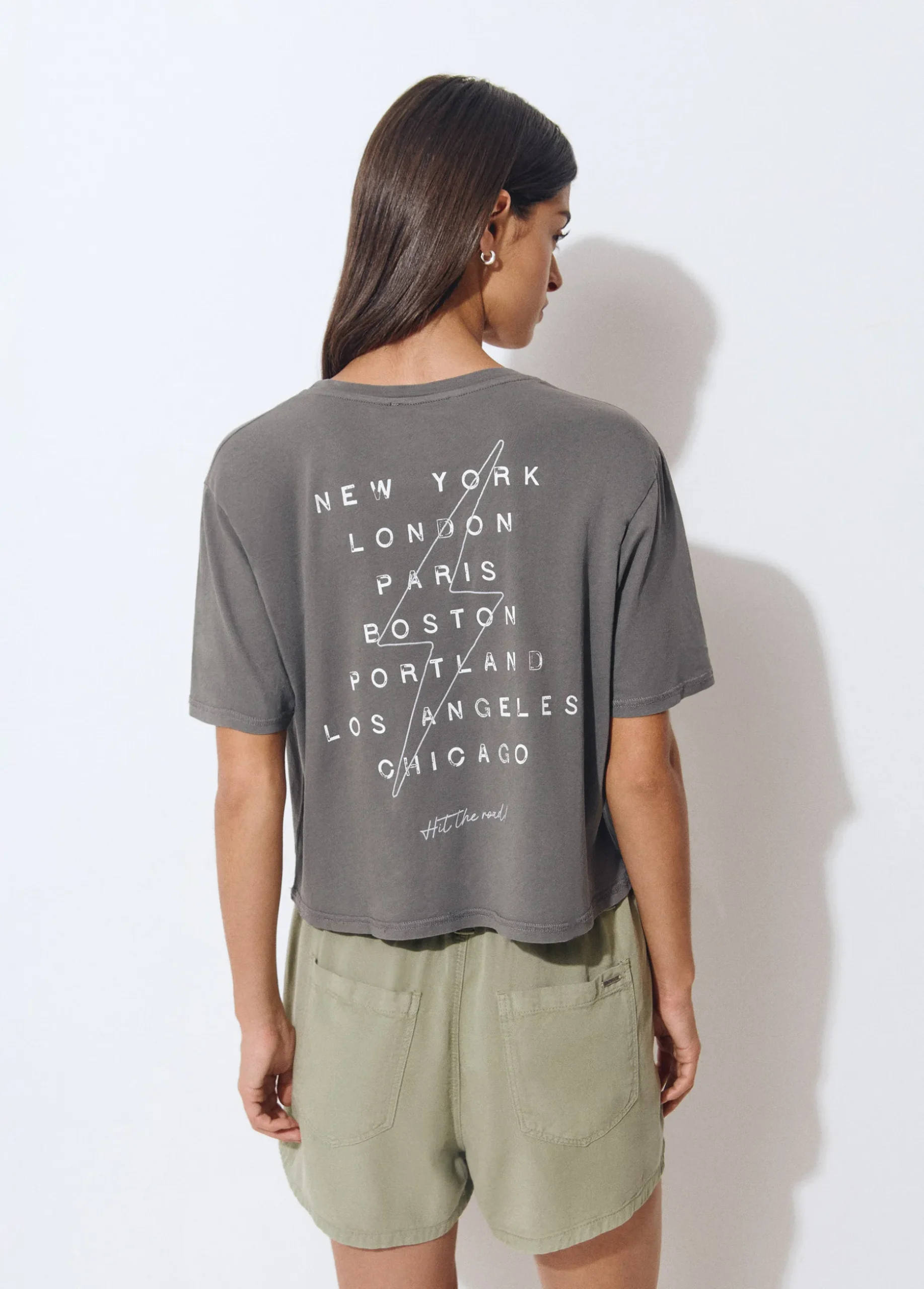 Camiseta manga corta print trasero