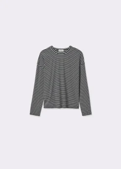 Camiseta manga larga raya tejida