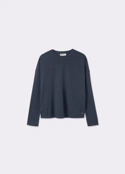 Camiseta manga larga raya tejida
