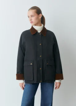 Chaqueta encerada con chaleco borrego extraíble