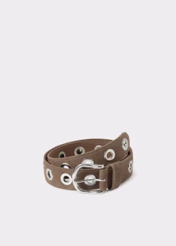 Cinturón piel eyelets