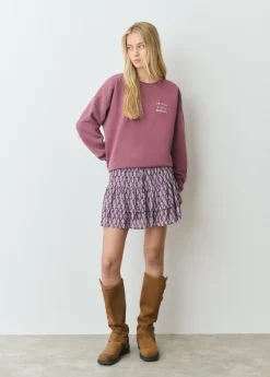 Falda estampada volantes