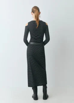 Falda midi raya lurex