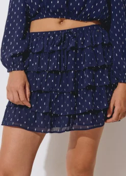 Falda multivolantes brillo