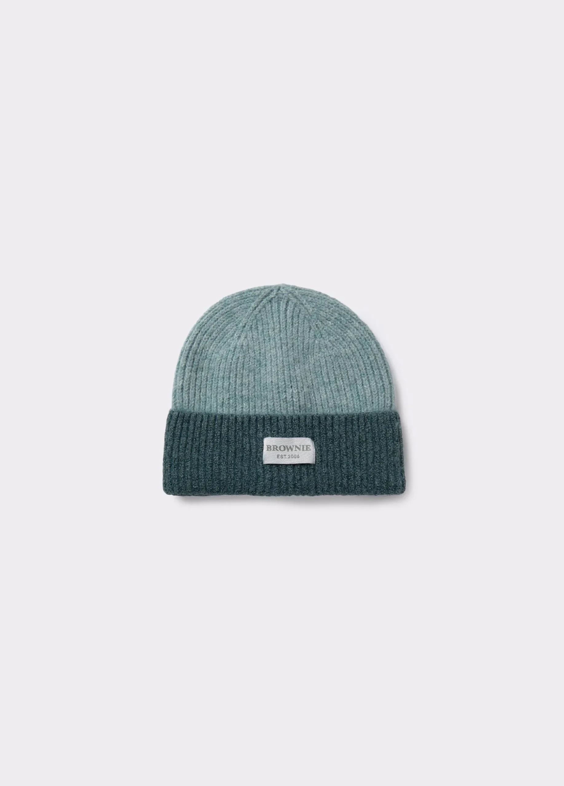 Gorro bicolor canalé lurex
