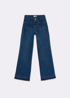Jeans culotte bajo desdoblado