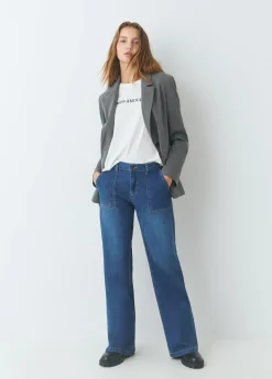 Jeans culotte bolsillo frontal