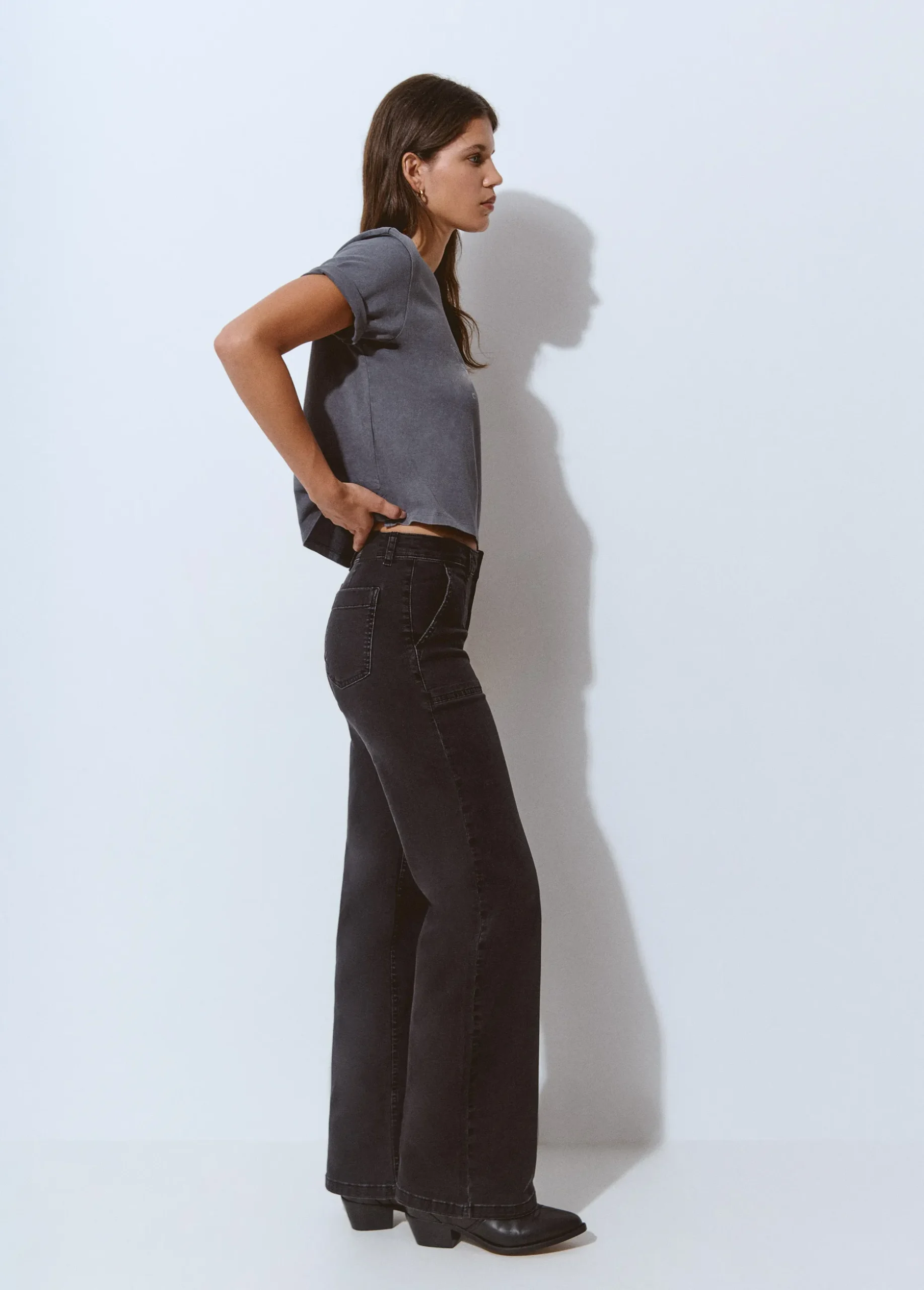 Jeans culotte bolsillo frontal