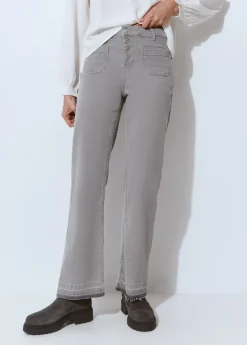 Jeans culotte botones frontales