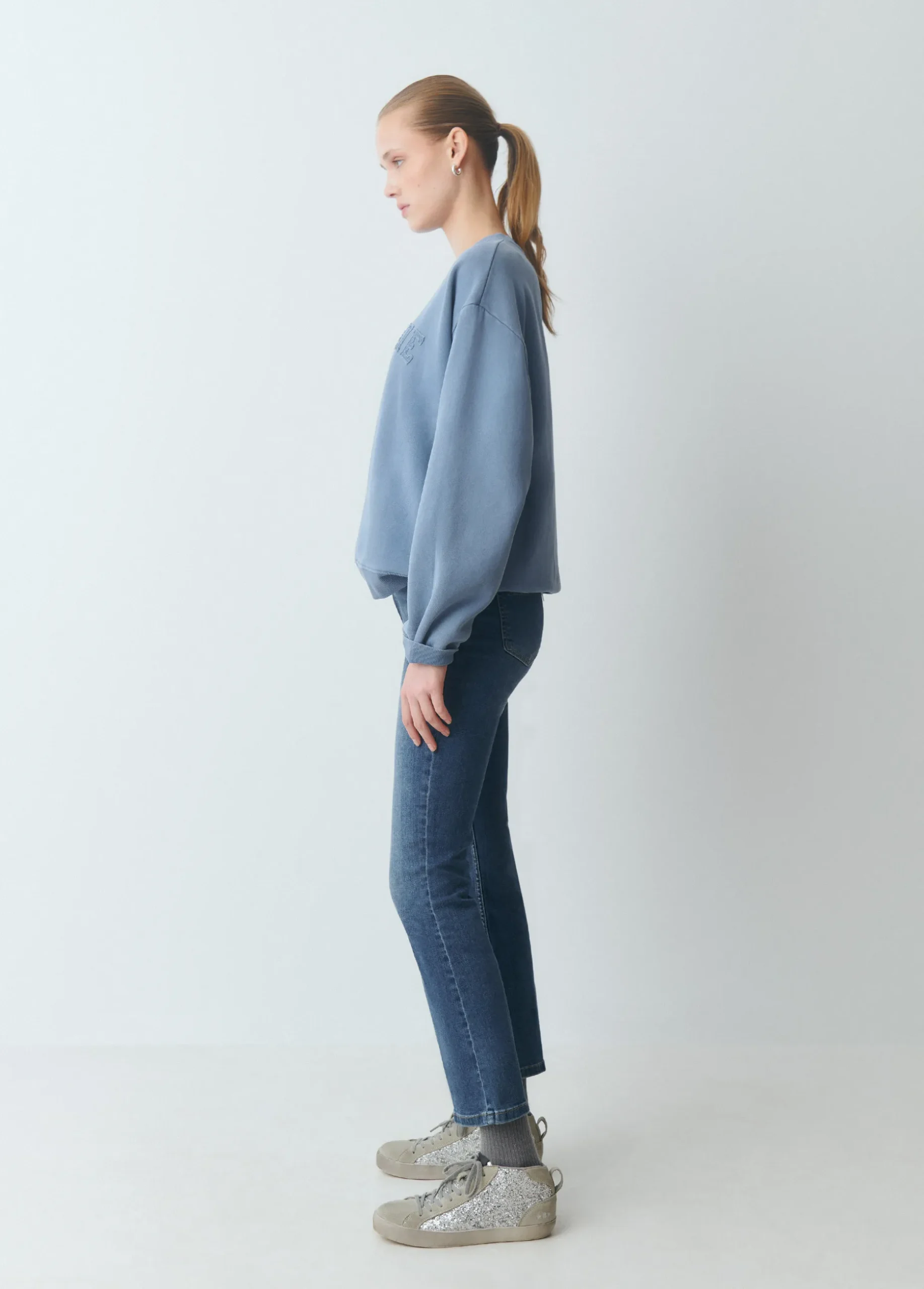Jeans flare cropped