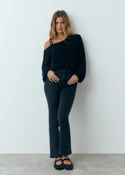 Jeans flare cropped brillantes