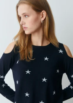 Jersey hombros descubiertos estrellas