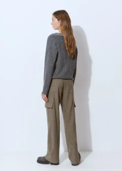 Pantalón cuadritos cargo con cinturón