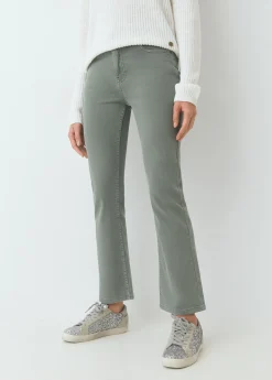 Pantalón flare cropped botones