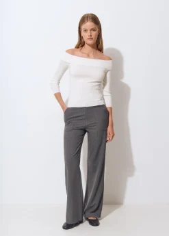 Pantalón flare cuadrito