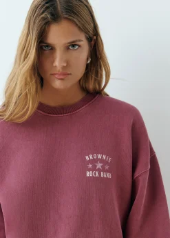 Sudadera print espalda glitter