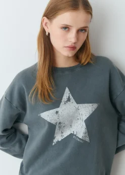Sudadera print posicional estrella