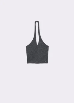 Top halter hilo metalizado