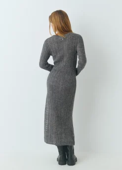 Vestido calado manga larga