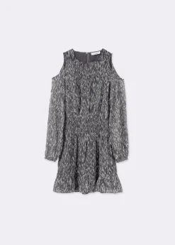 Vestido cut out brillo estampado
