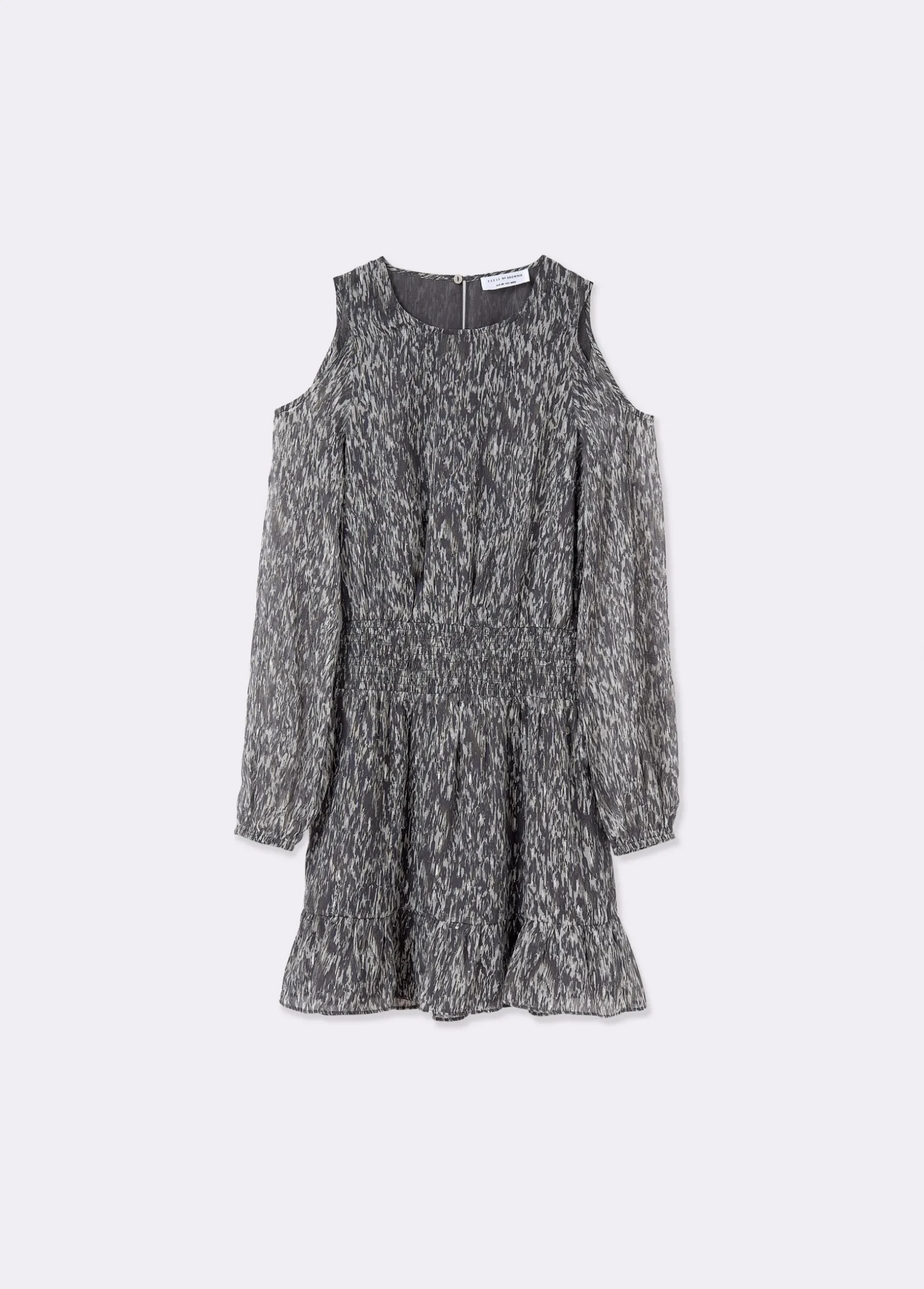 Vestido cut out brillo estampado