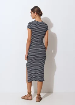 Vestido largo rayas manga corta