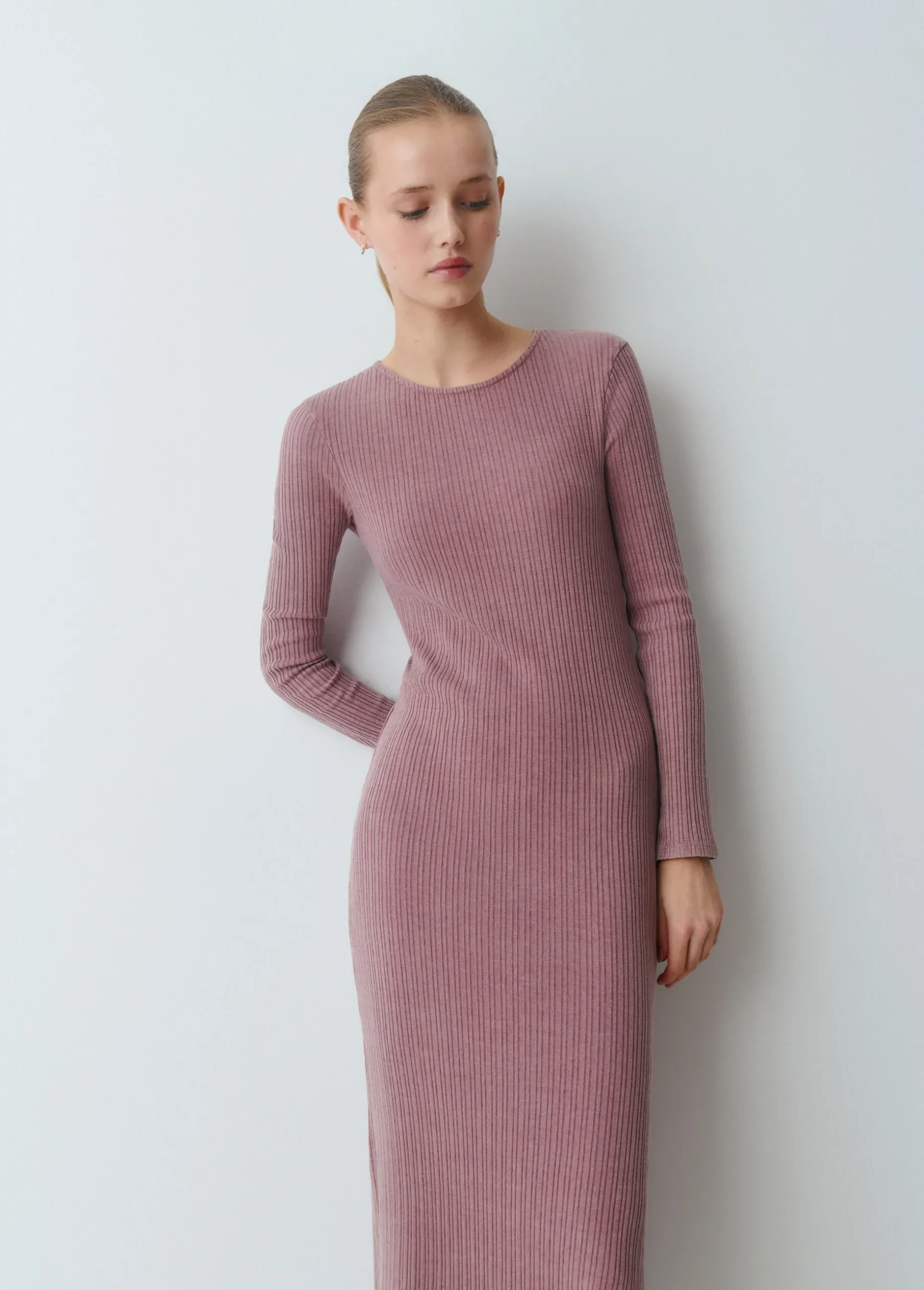 Vestido midi canalé