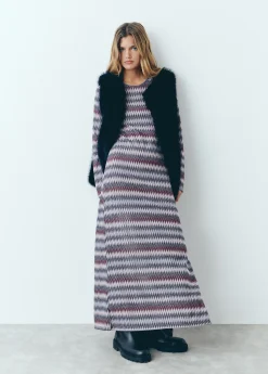 Vestido raya hilo metalizado
