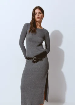 Vestido rib midi