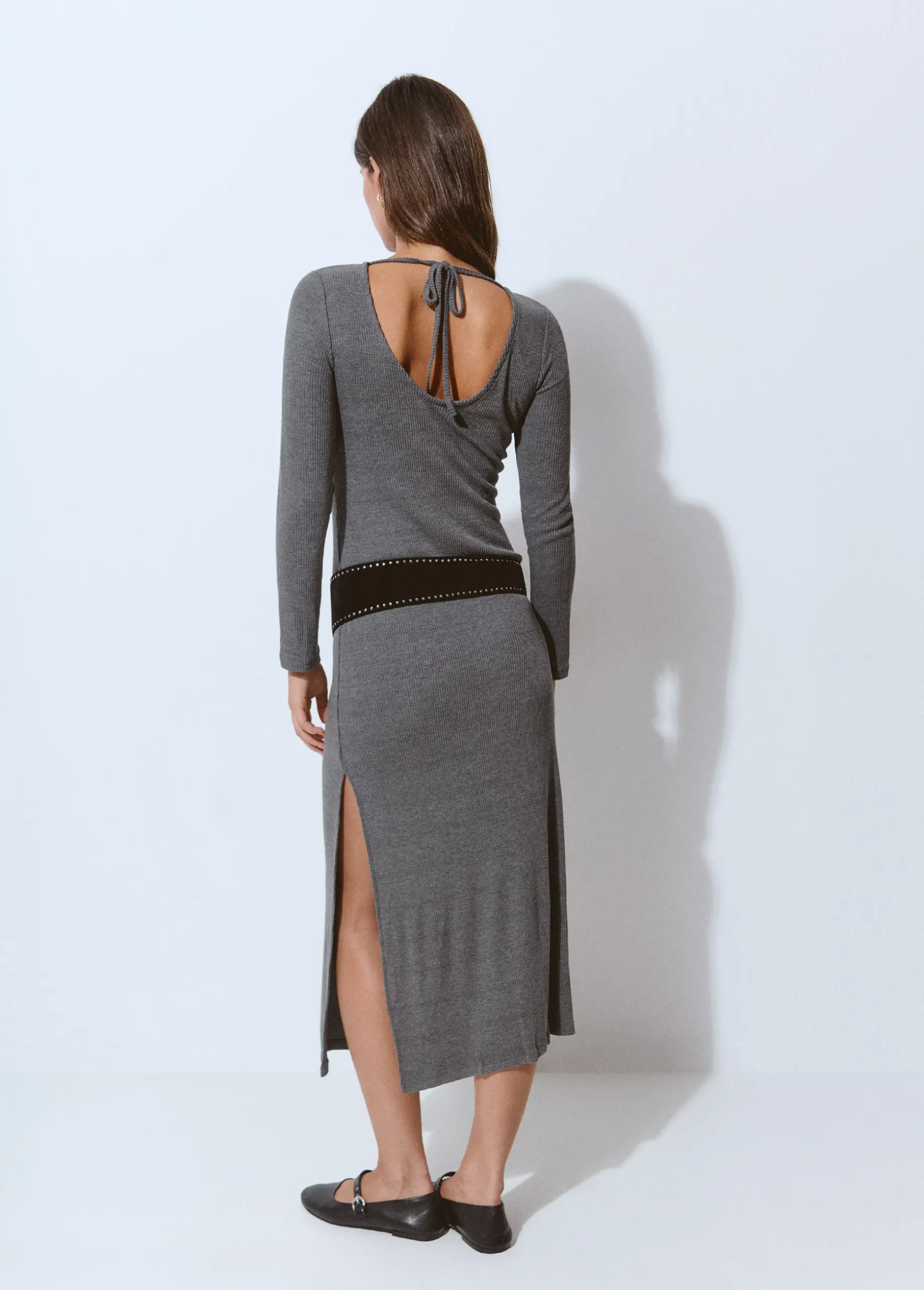 Vestido rib midi