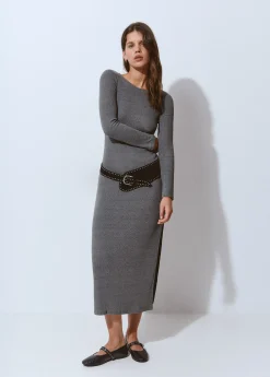Vestido rib midi