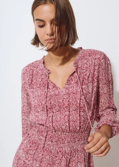 Vestido smock estampado